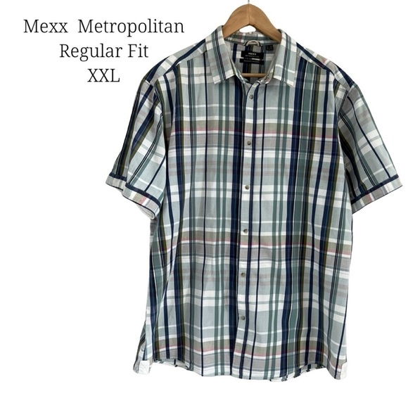 Mexx - Mens Metropolitan Regular Plaid Short Sleeve Shirt Size XXL - Picture 1 of 2